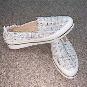 Ron White Multicolor Tweed Slip-On Sneakers